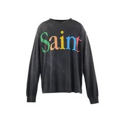 Saint Michael Rainbow "Saint" Logo Long Sleeve - Black