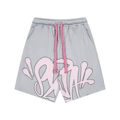 Syna World Graphic Fleece Shorts (Grey / Pink)