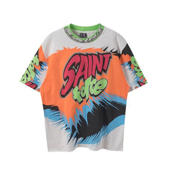 Saint Michael "SAINT force" Graffiti All-Over Print Vintage T-Shirt - Multi