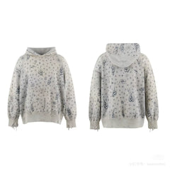 Saint Michael Tattoo All-Over Print Hoodie - Heather Grey