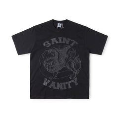 SAINT VANITY Winged Creature Graphic Short-Sleeve T-Shirt - Black / Charcoal