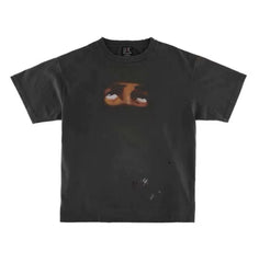 Saint Michael Eyes Close-Up Graphic Vintage T-Shirt - Black