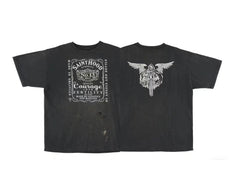 Saint Michael "SAINTHOOD" Box Label & Winged Back Vintage T-Shirt - Black