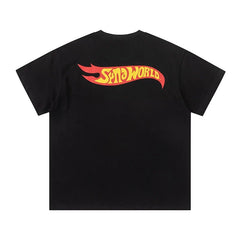 Syna World Hot Wheels Flame Graphic Oversized Tee (Black / Red / Yellow)