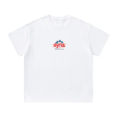 Syna World Vintage Oversized Mountain Graphic Tee (White / Red / Blue)