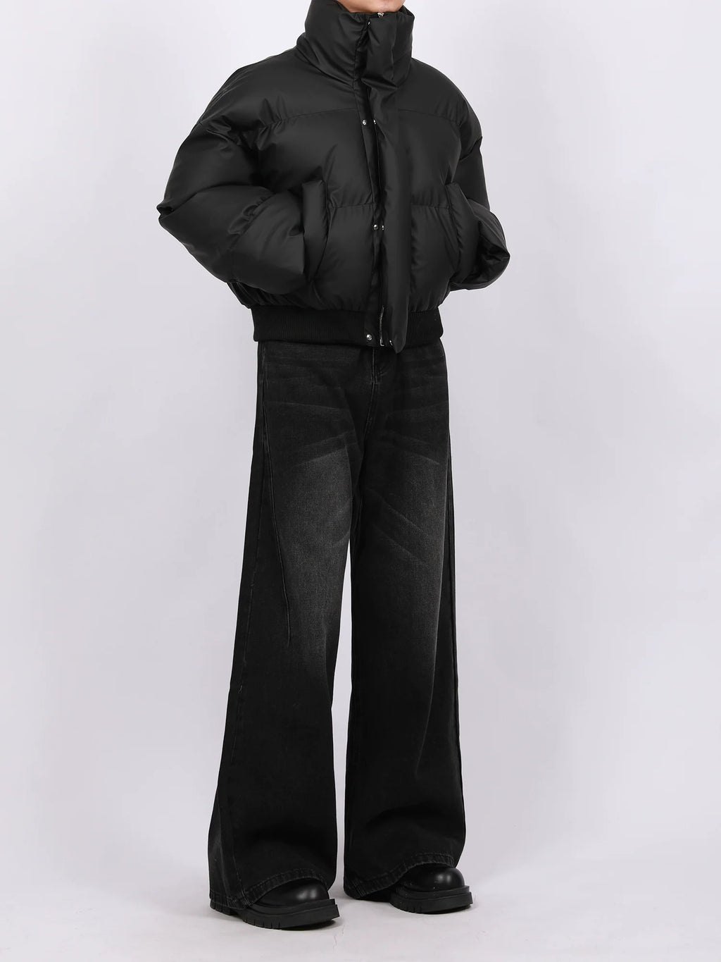Vintage Washed Wide Leg Denim Pants