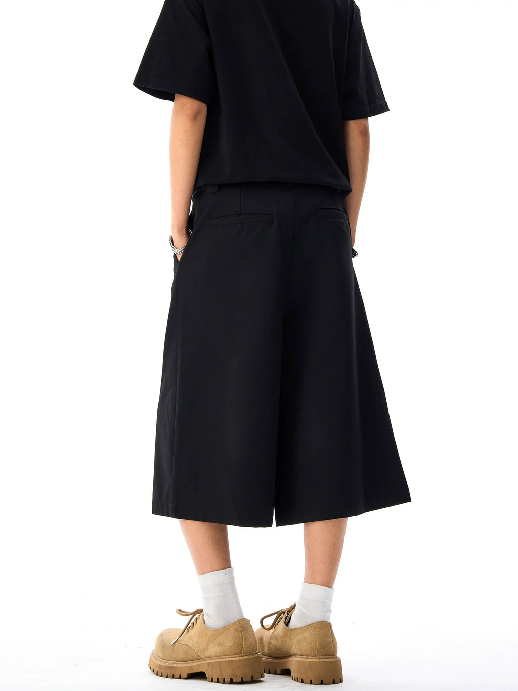 Wide Leg Tailored Bermuda Shorts