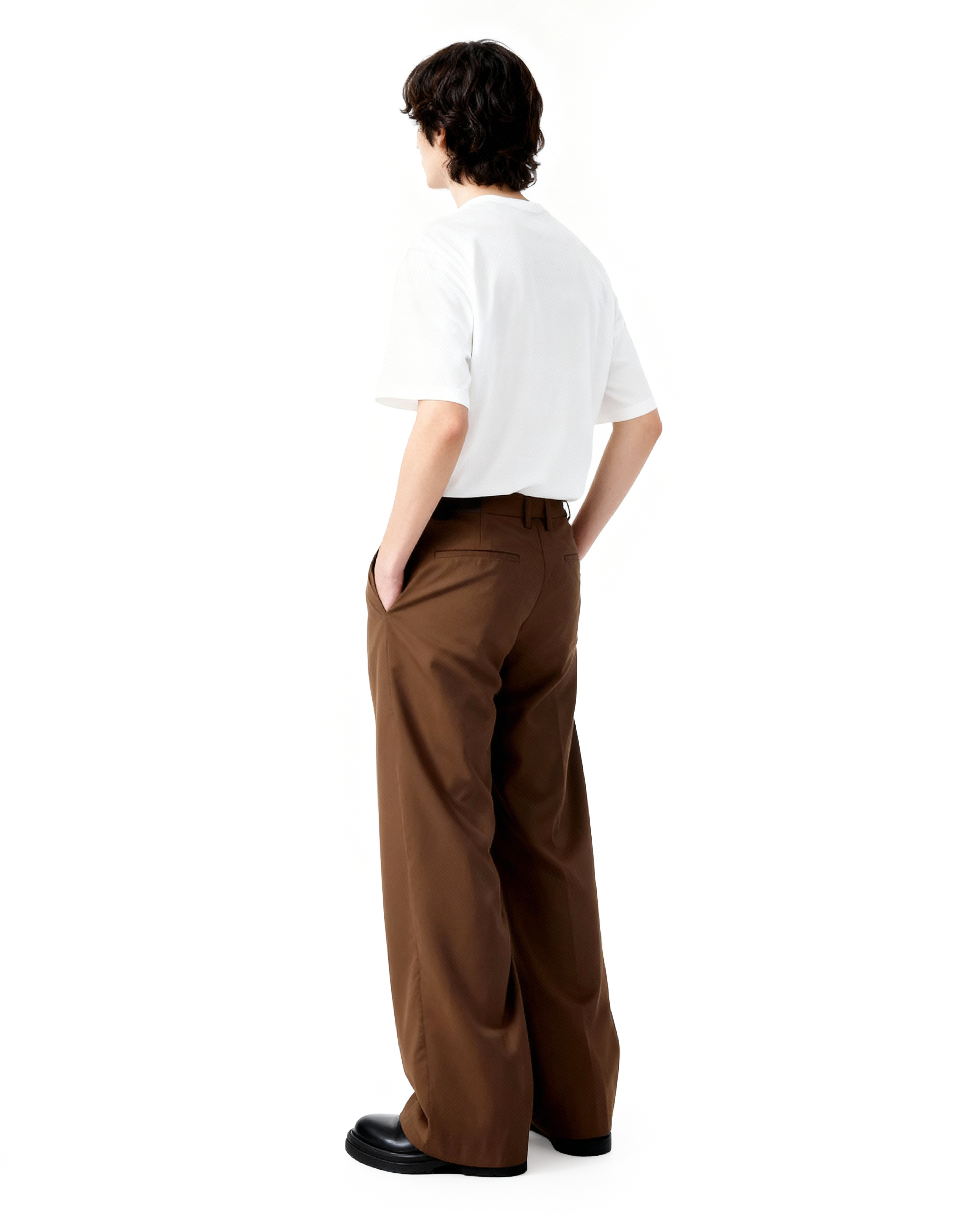 Pleated Wide Leg Low-Waisted Trousers
