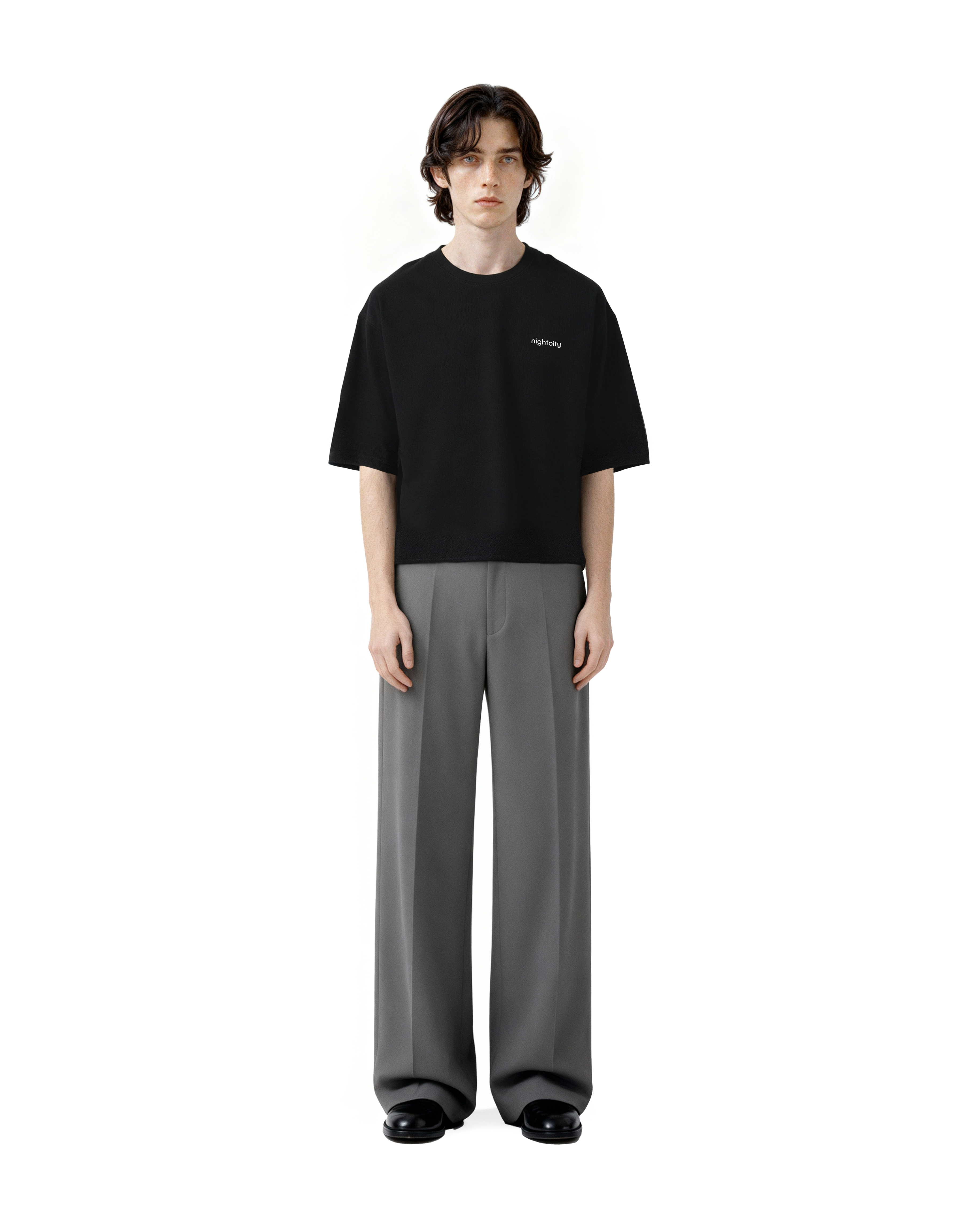 Cropped Oversized Nightcity Logo Cotton T-Shirt