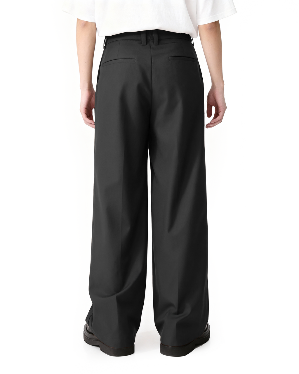Pleated Wide Leg Low-Waisted Trousers