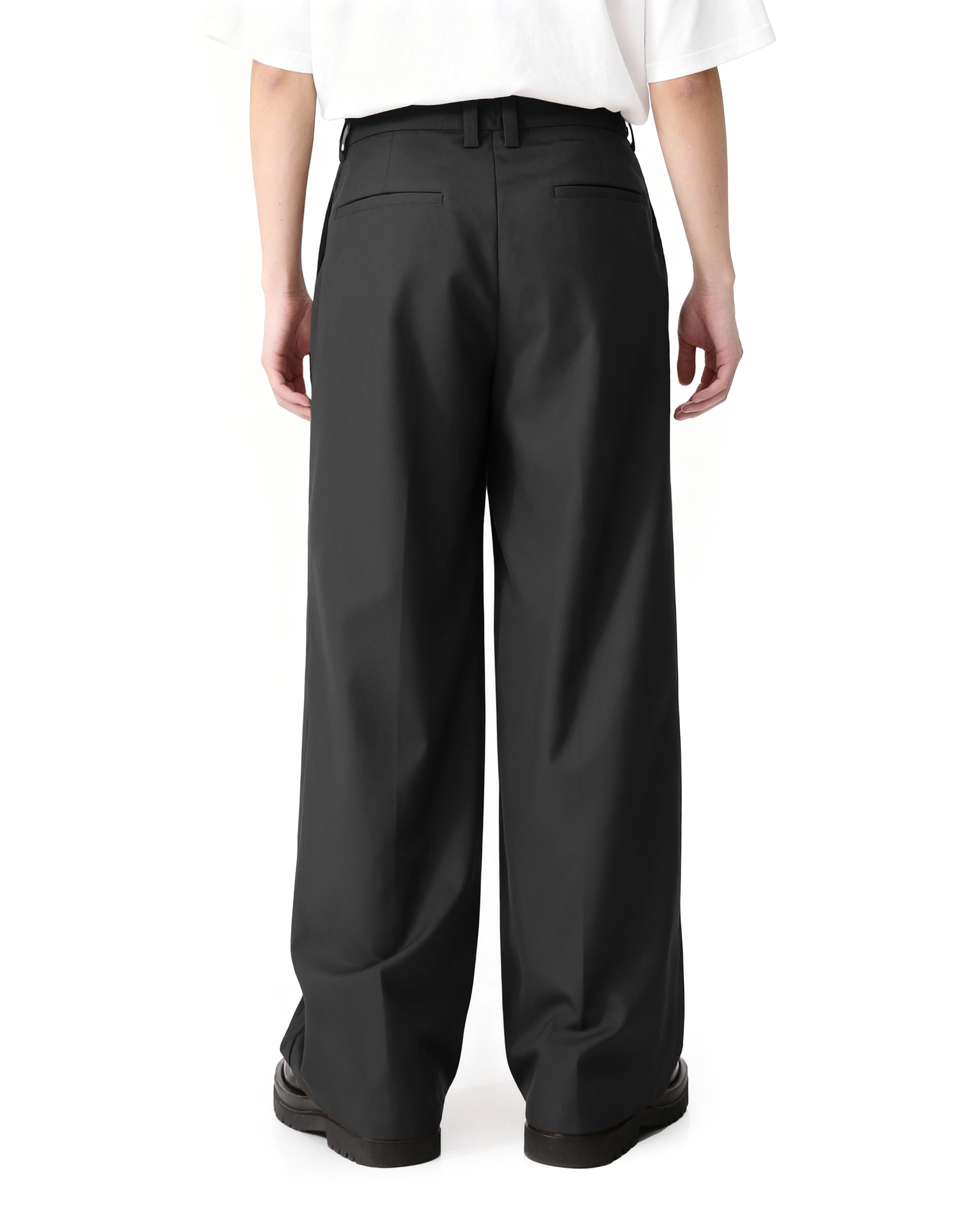 Pleated Wide Leg Low-Waisted Trousers