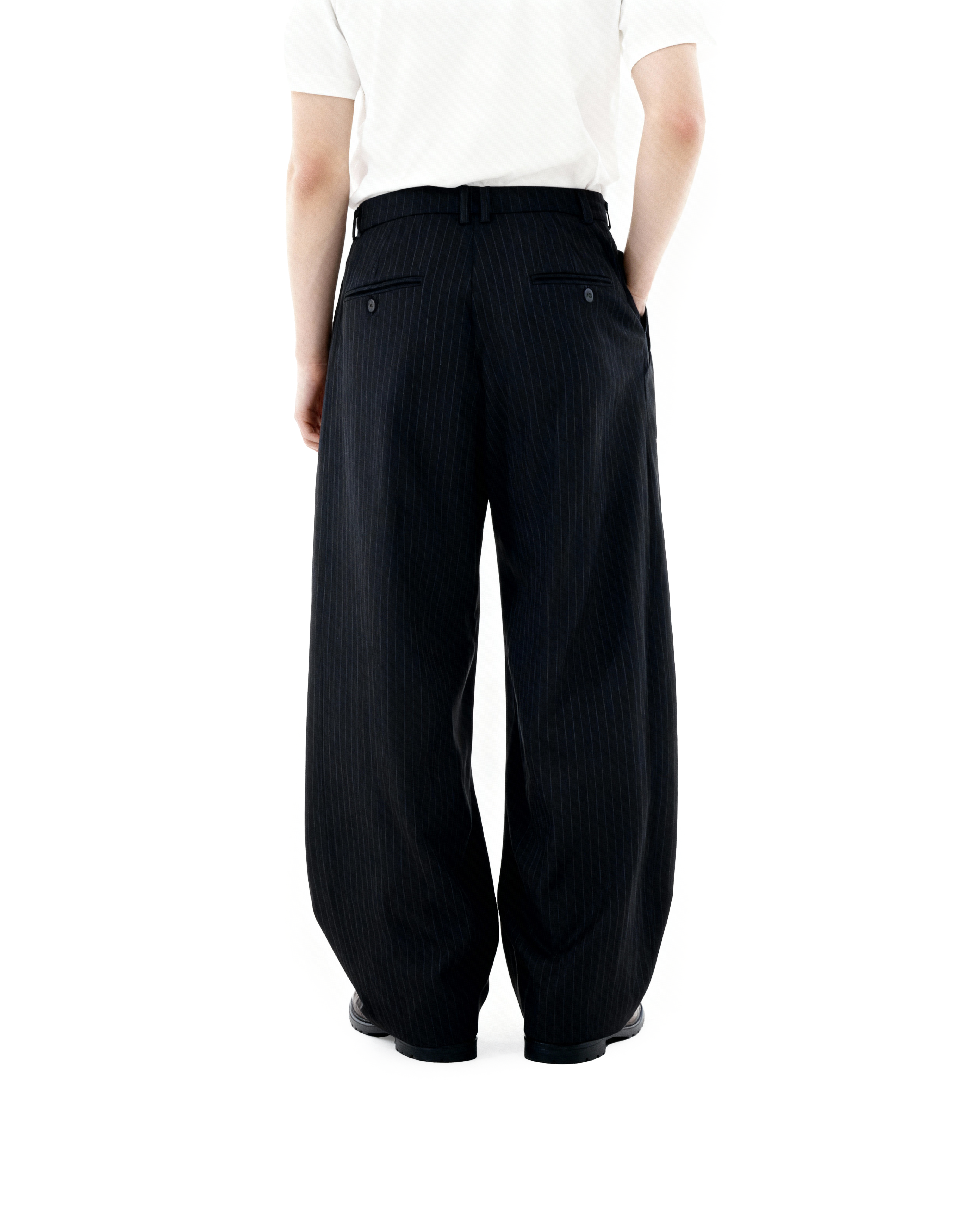 Adjustable Waist Hook Pleated Pants