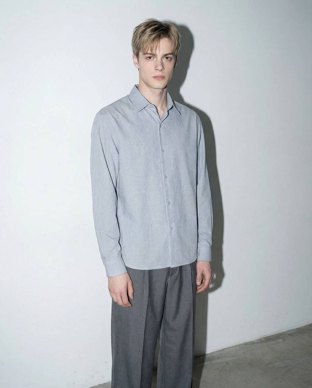 Subtle Pinstripe Long Sleeve Button Shirt