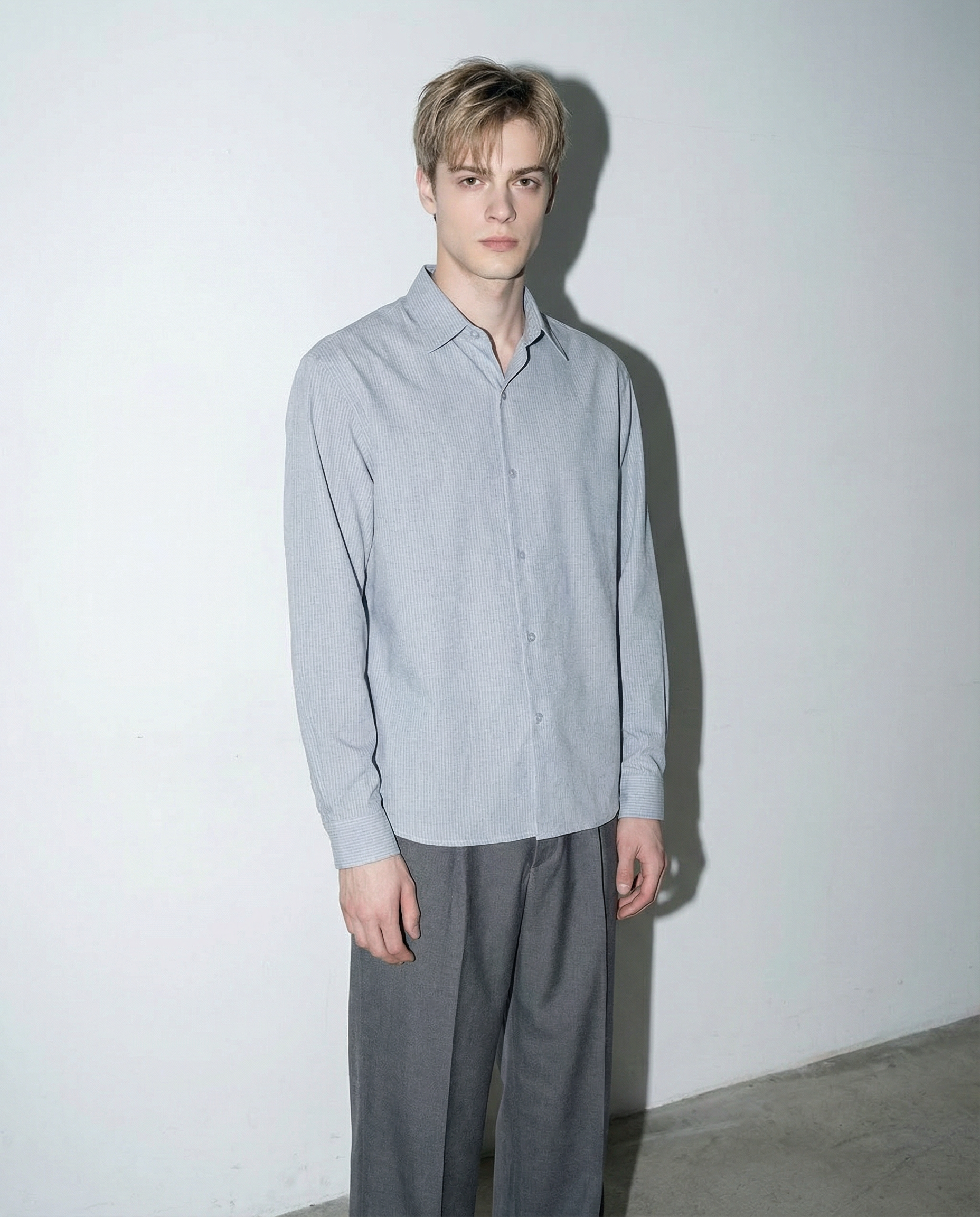 Subtle Pinstripe Long Sleeve Button Shirt