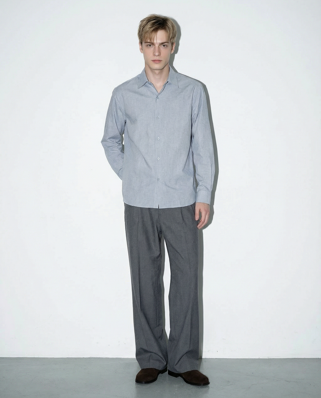Subtle Pinstripe Long Sleeve Button Shirt