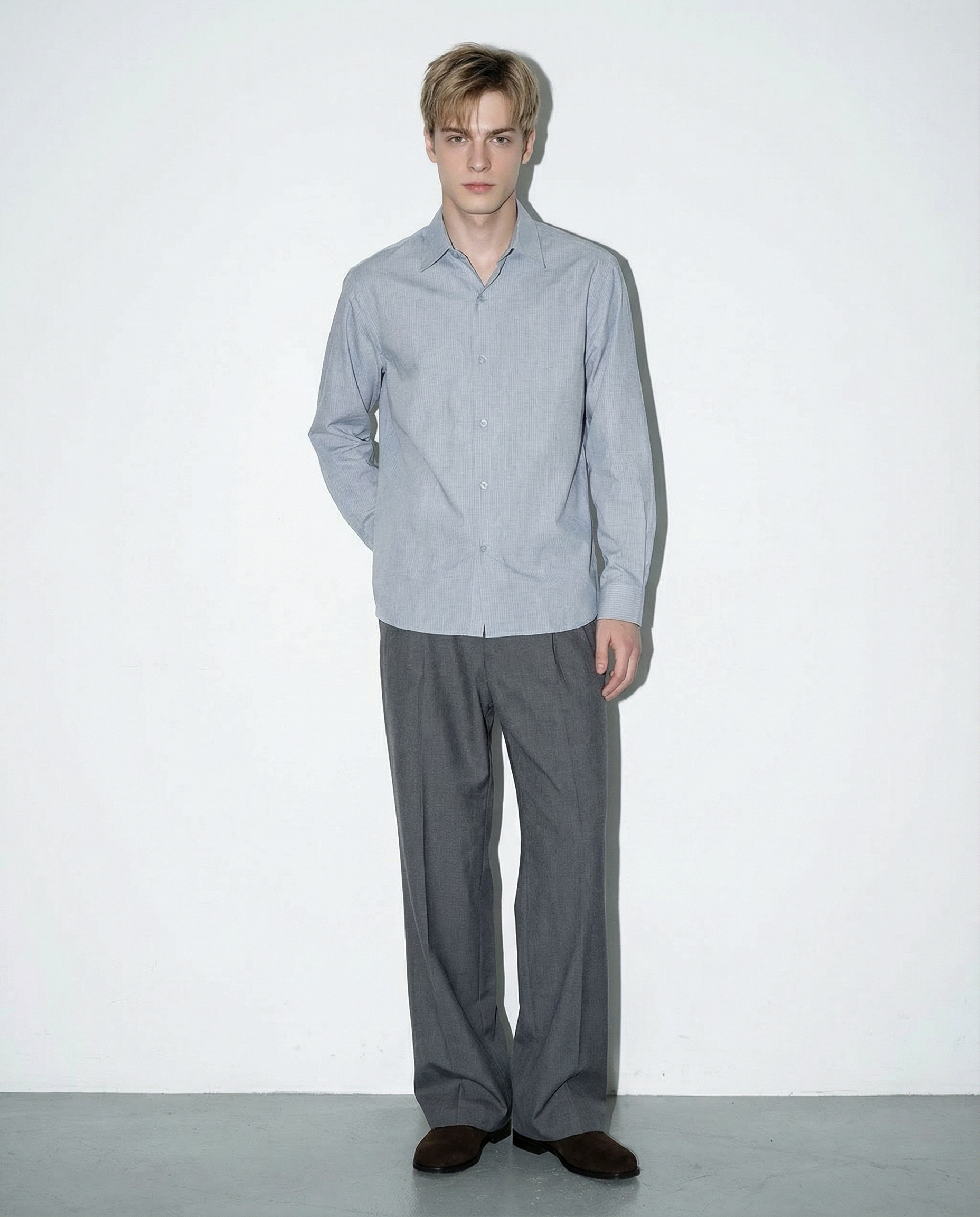 Subtle Pinstripe Long Sleeve Button Shirt