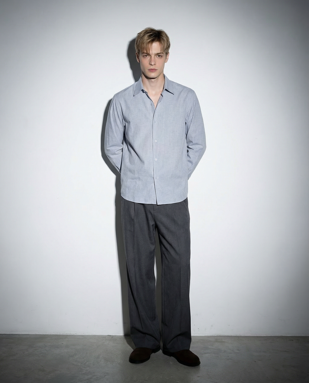 Subtle Pinstripe Long Sleeve Button Shirt