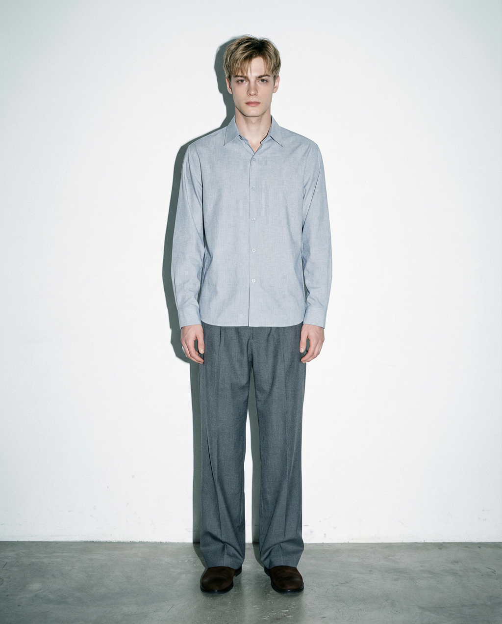 Subtle Pinstripe Long Sleeve Button Shirt