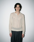 Mesh Knit Lightweight Henley Long Sleeve Shirt