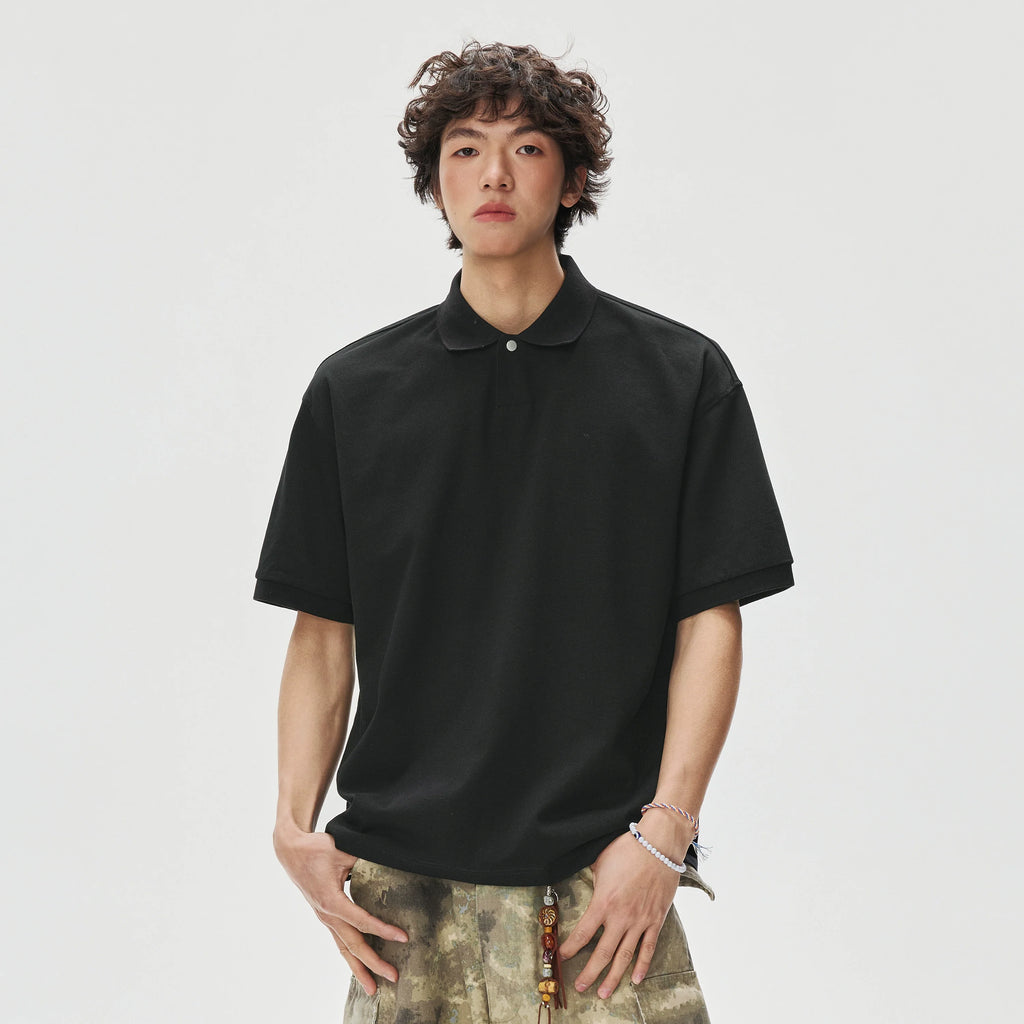 Boxy-Fit Short Sleeve Polo Shirt