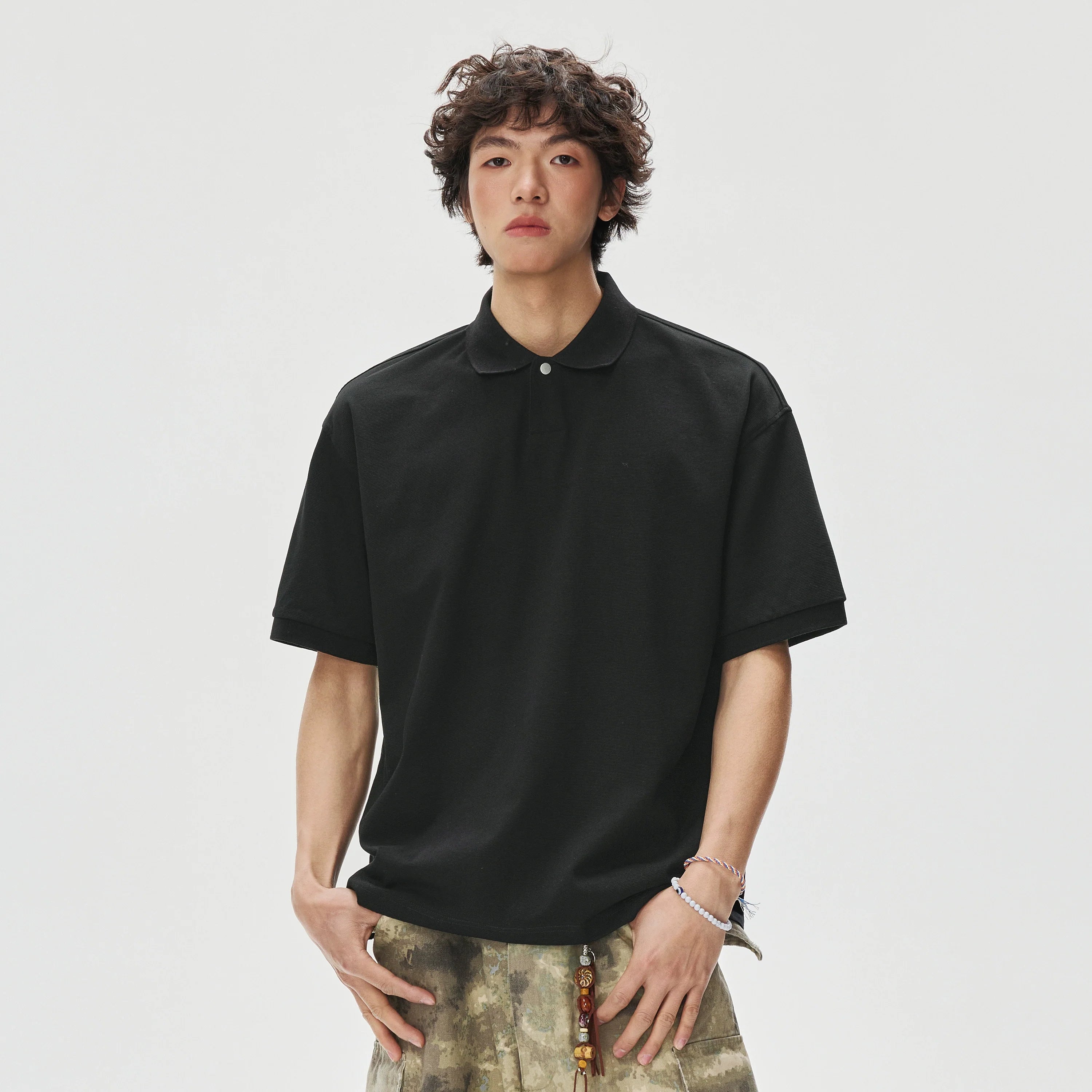 Boxy-Fit Short Sleeve Polo Shirt