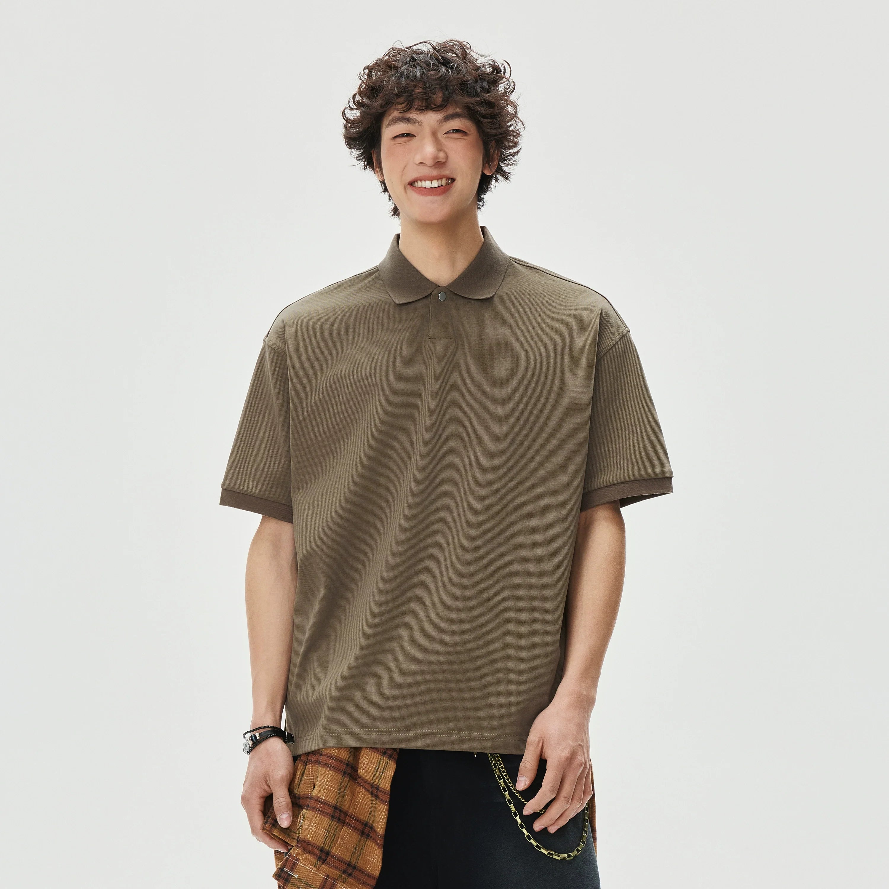 Boxy-Fit Short Sleeve Polo Shirt