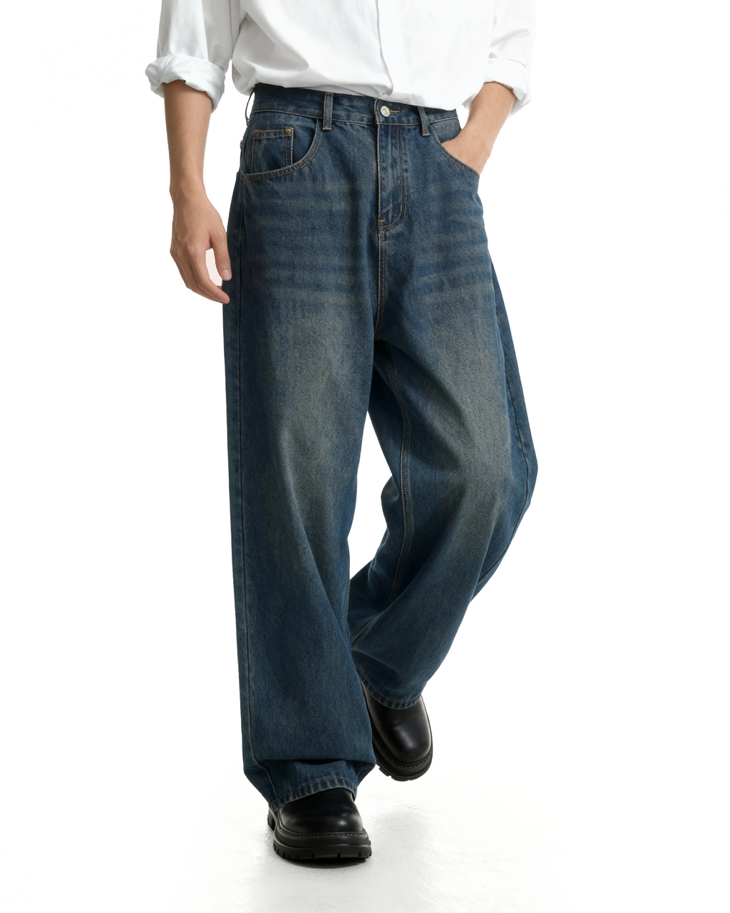 Wide Leg Vintage Faded Jeans