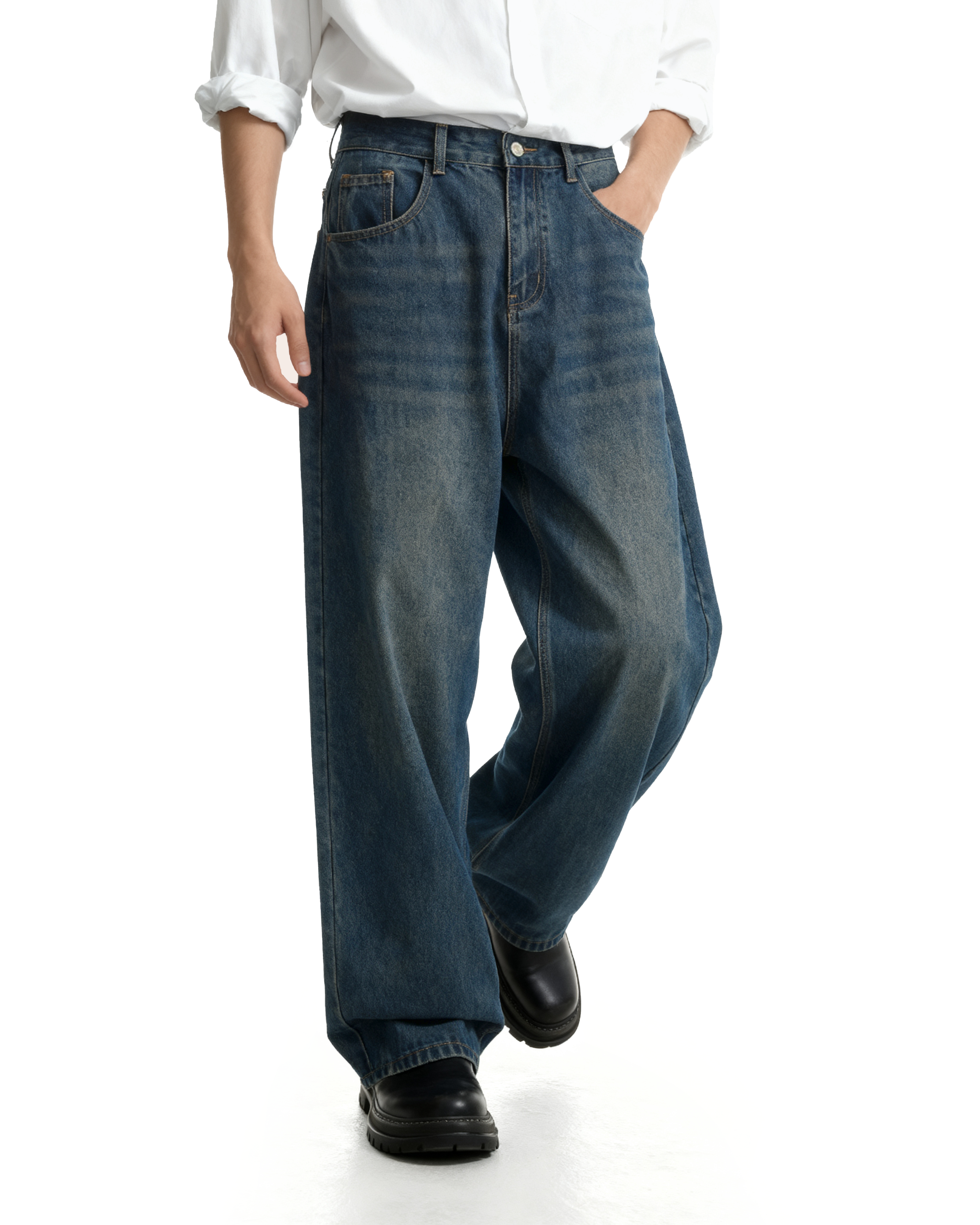 Wide Leg Vintage Faded Jeans