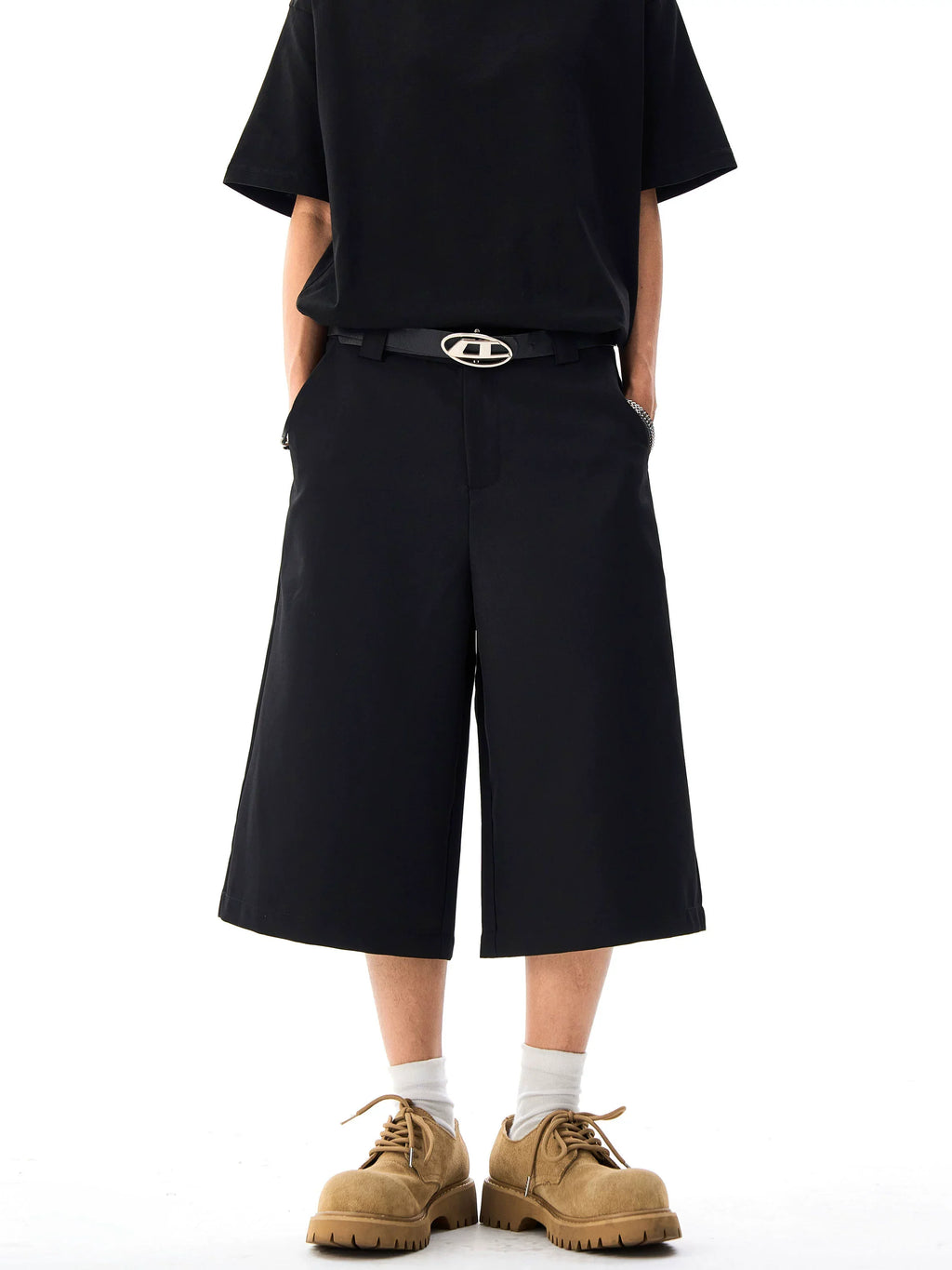 Wide Leg Tailored Bermuda Shorts