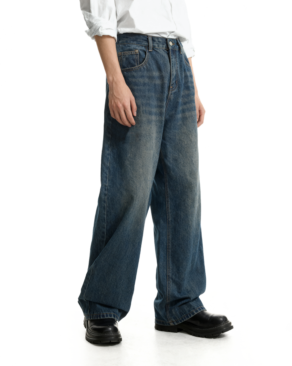 Wide Leg Vintage Faded Jeans