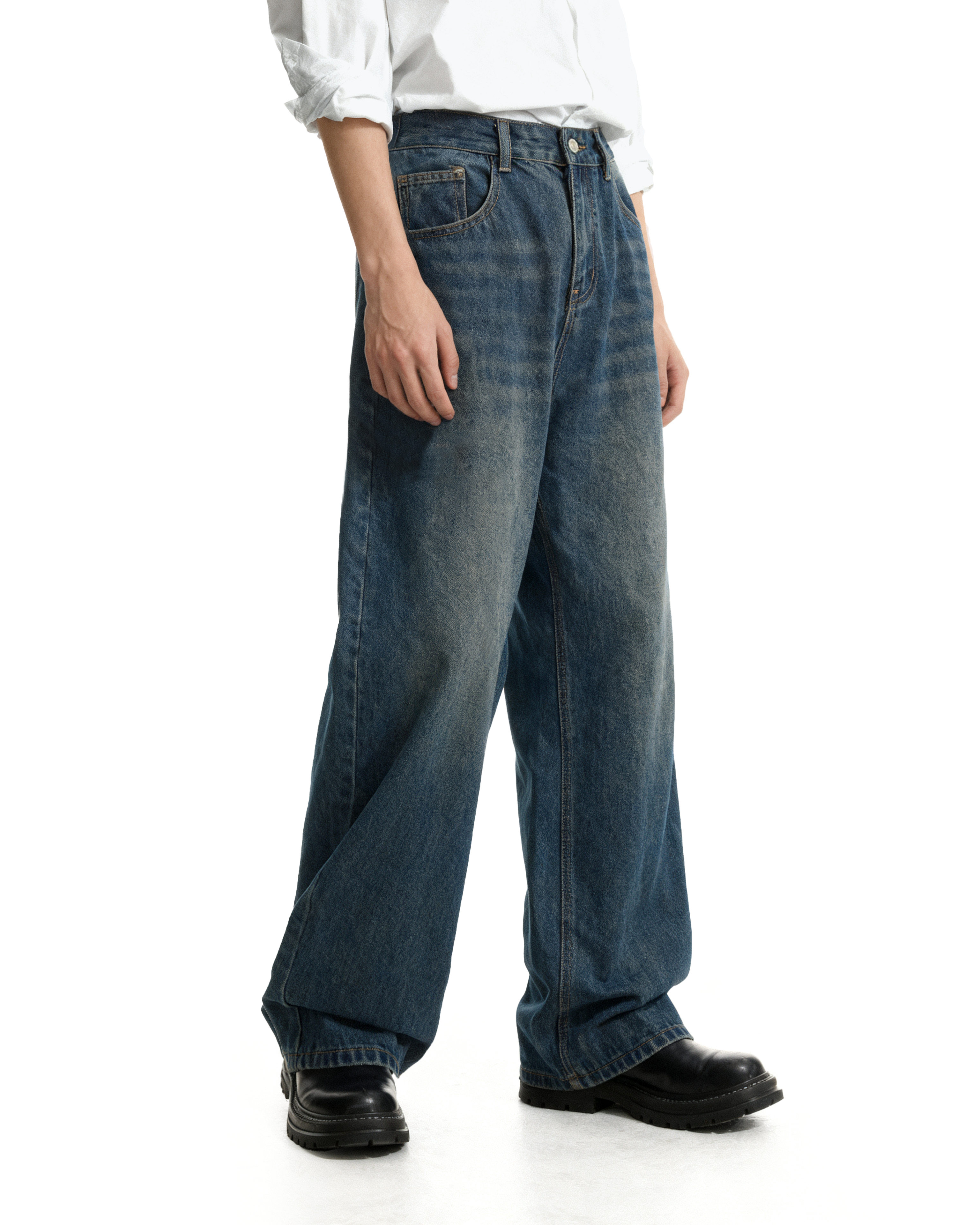 Wide Leg Vintage Faded Jeans