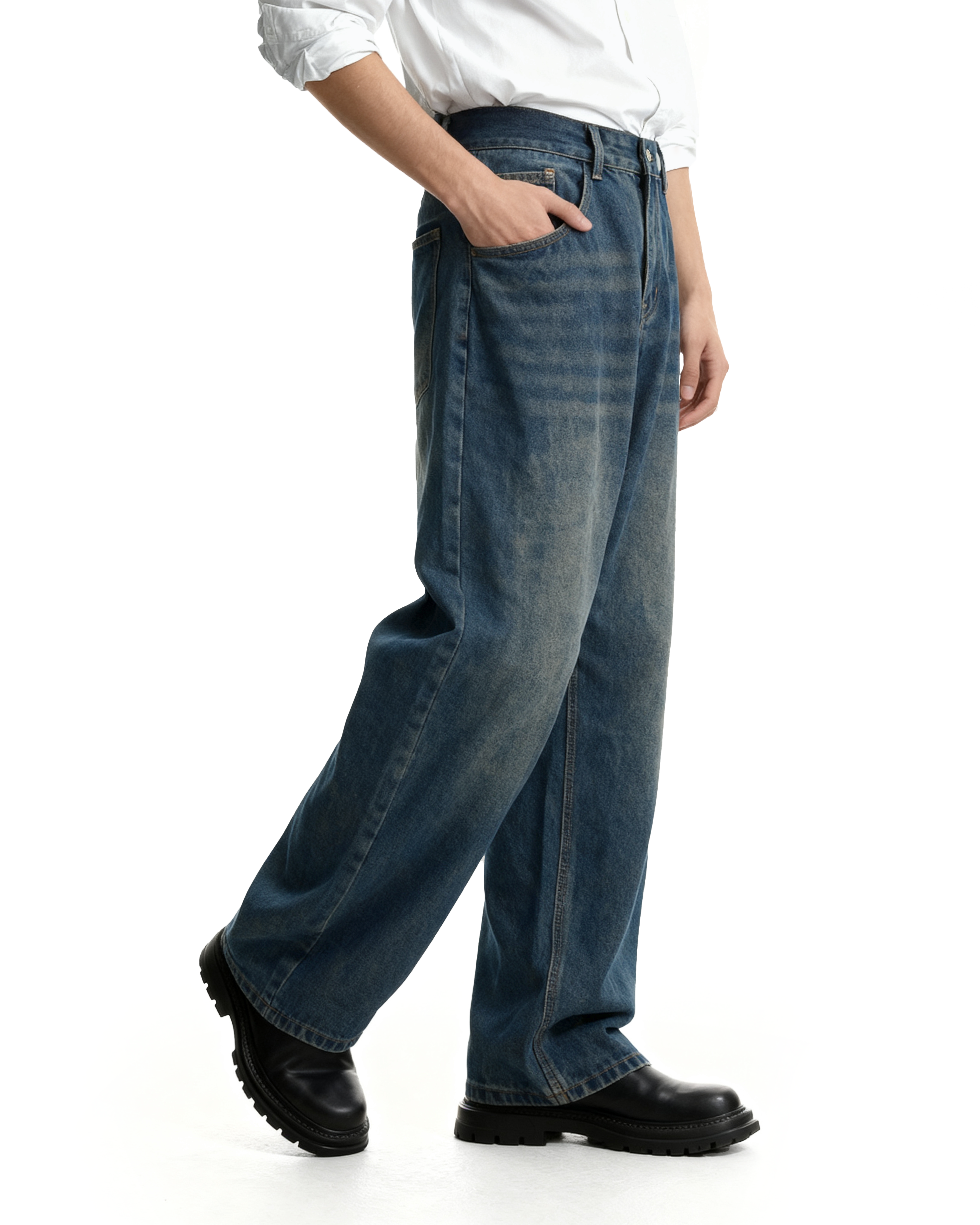 Wide Leg Vintage Faded Jeans