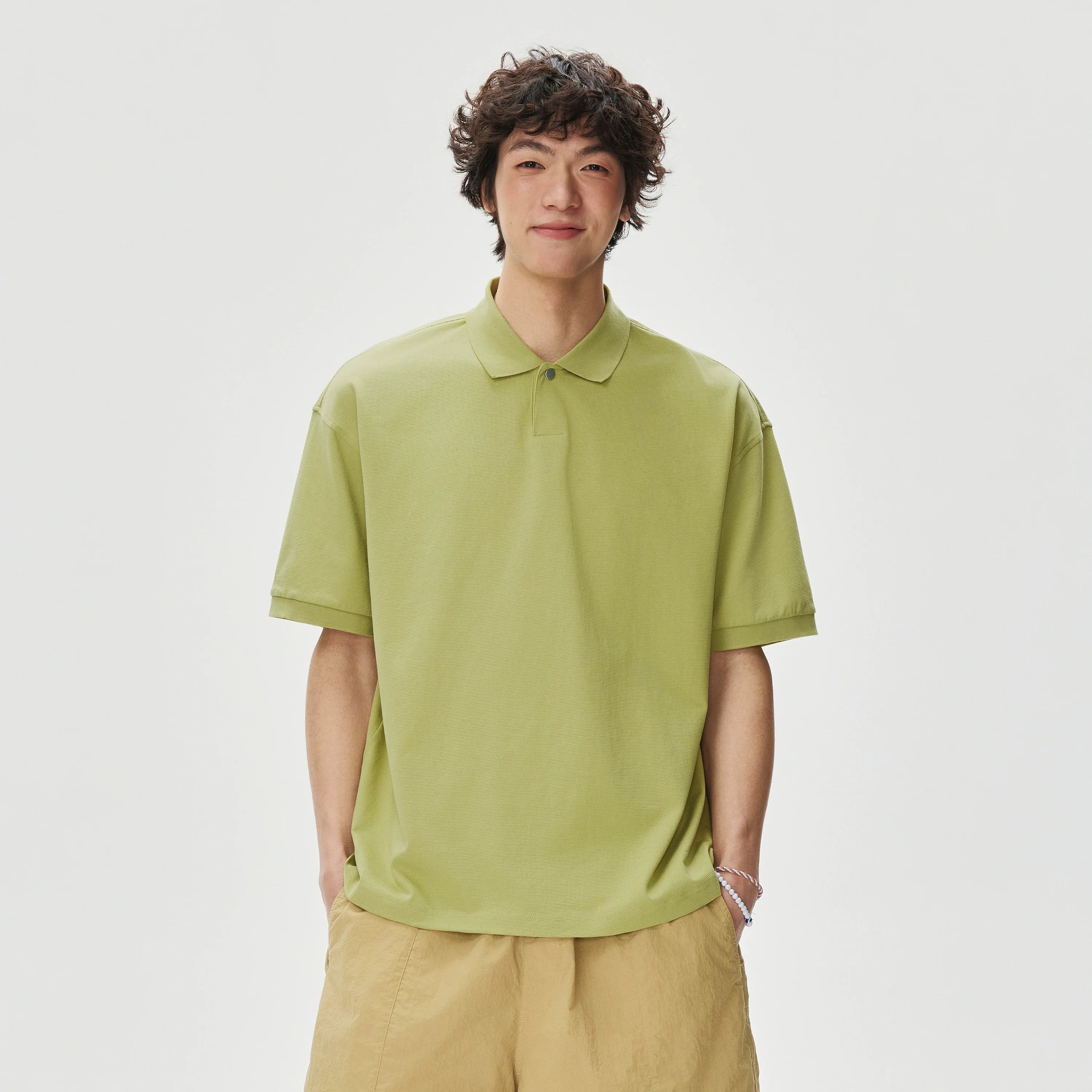 Boxy-Fit Short Sleeve Polo Shirt