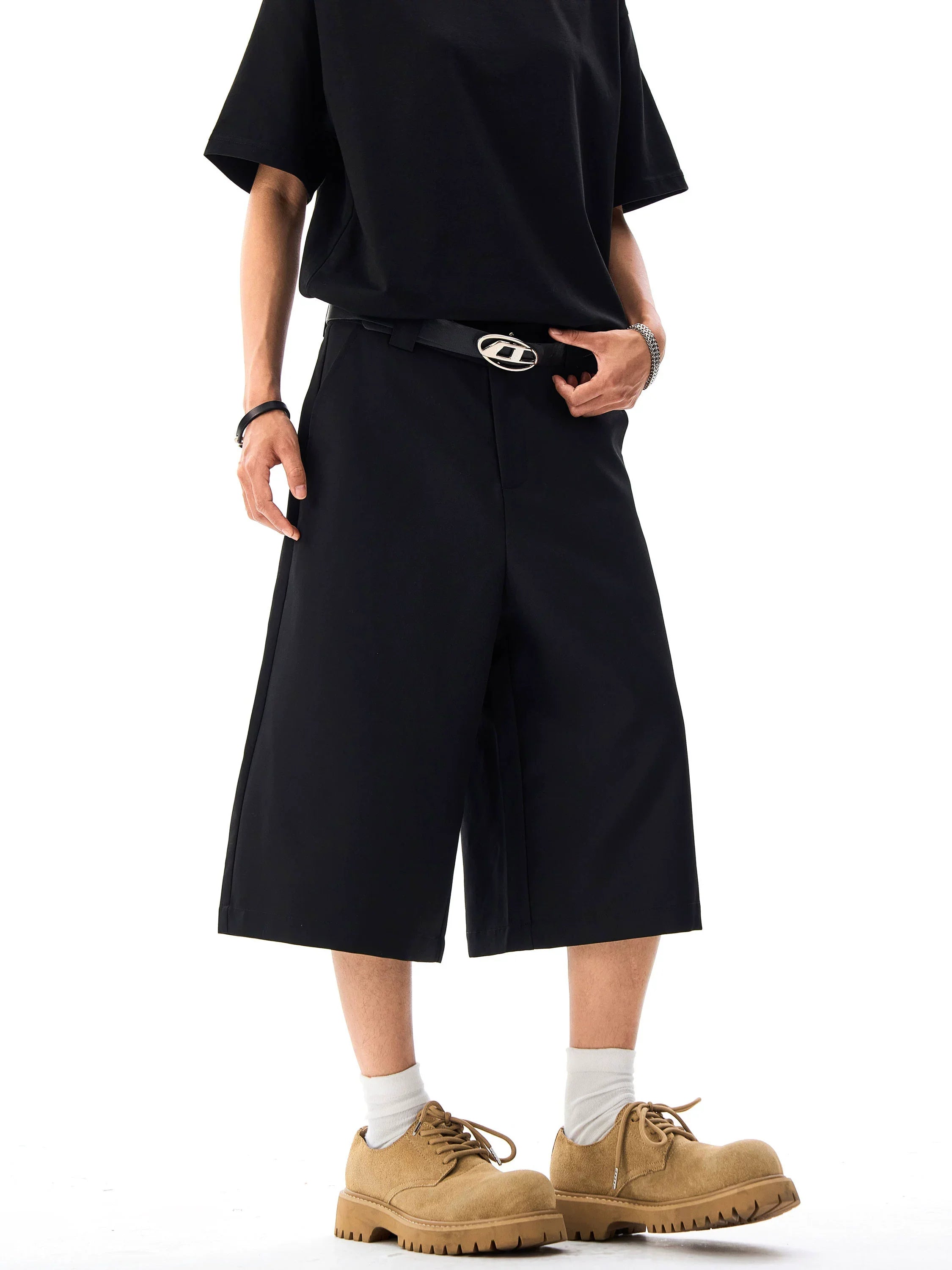 Wide Leg Tailored Bermuda Shorts