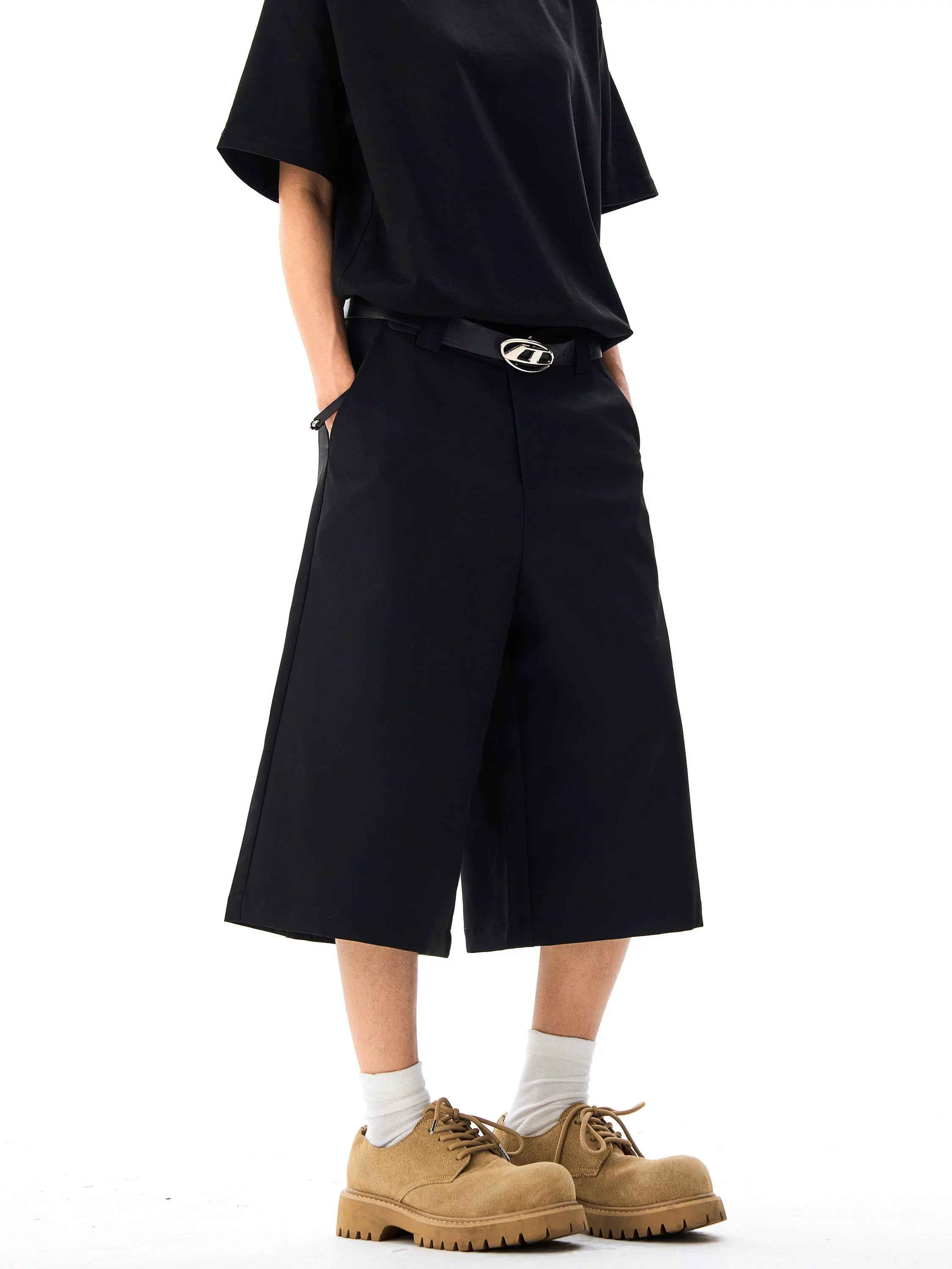 Wide Leg Tailored Bermuda Shorts