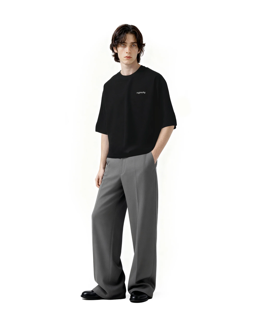 Cropped Oversized Nightcity Logo Cotton T-Shirt