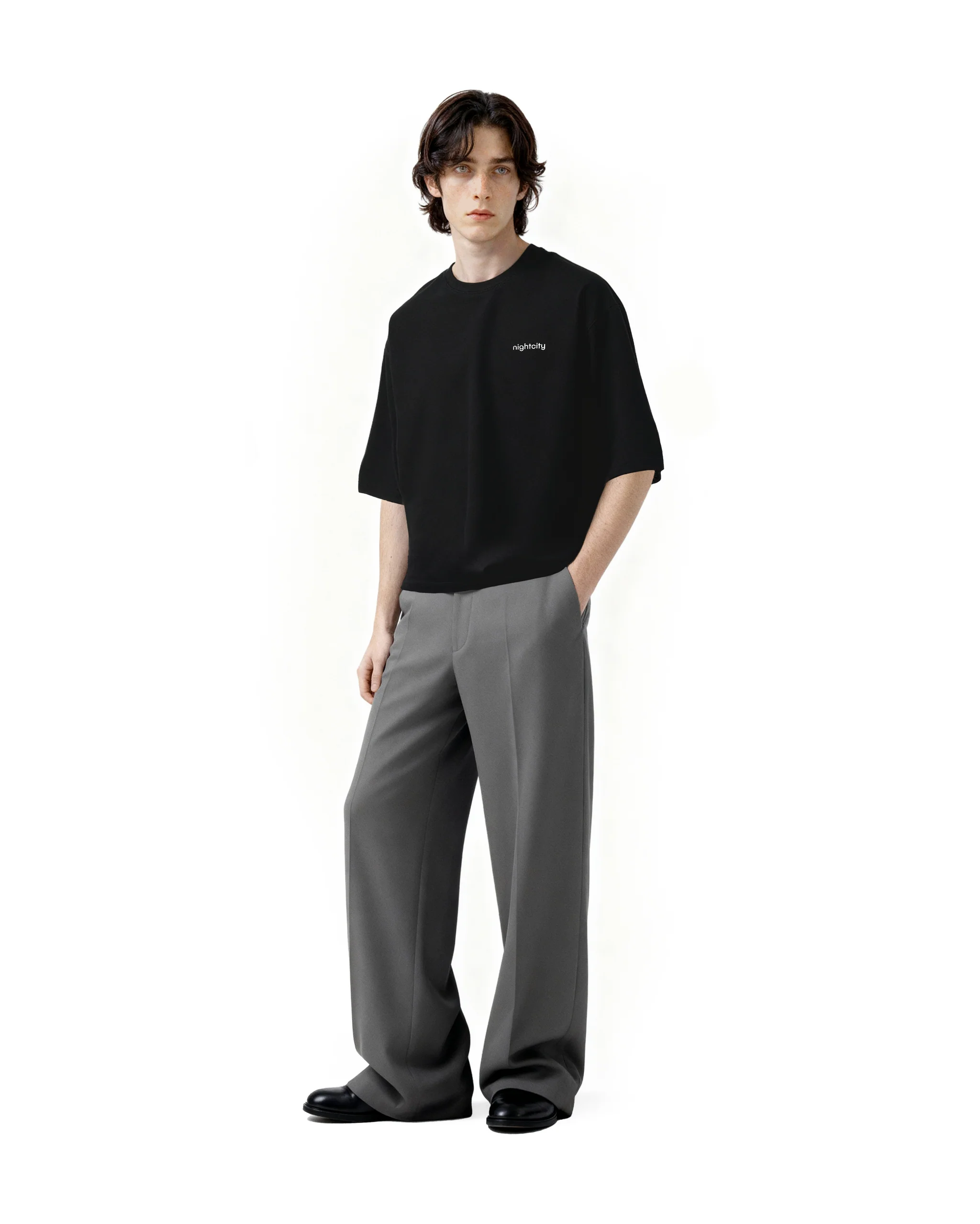 Cropped Oversized Nightcity Logo Cotton T-Shirt