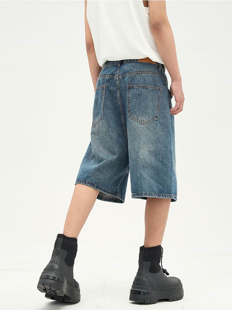 Faded Denim Shorts