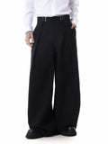 Adjustable Waist Hook Pleated Pants