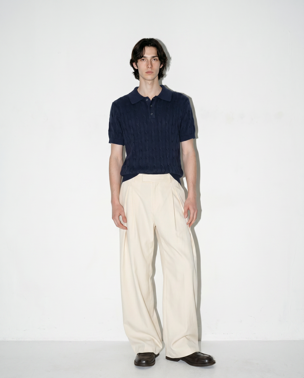 Barrel Leg Deep-Pleated Trousers