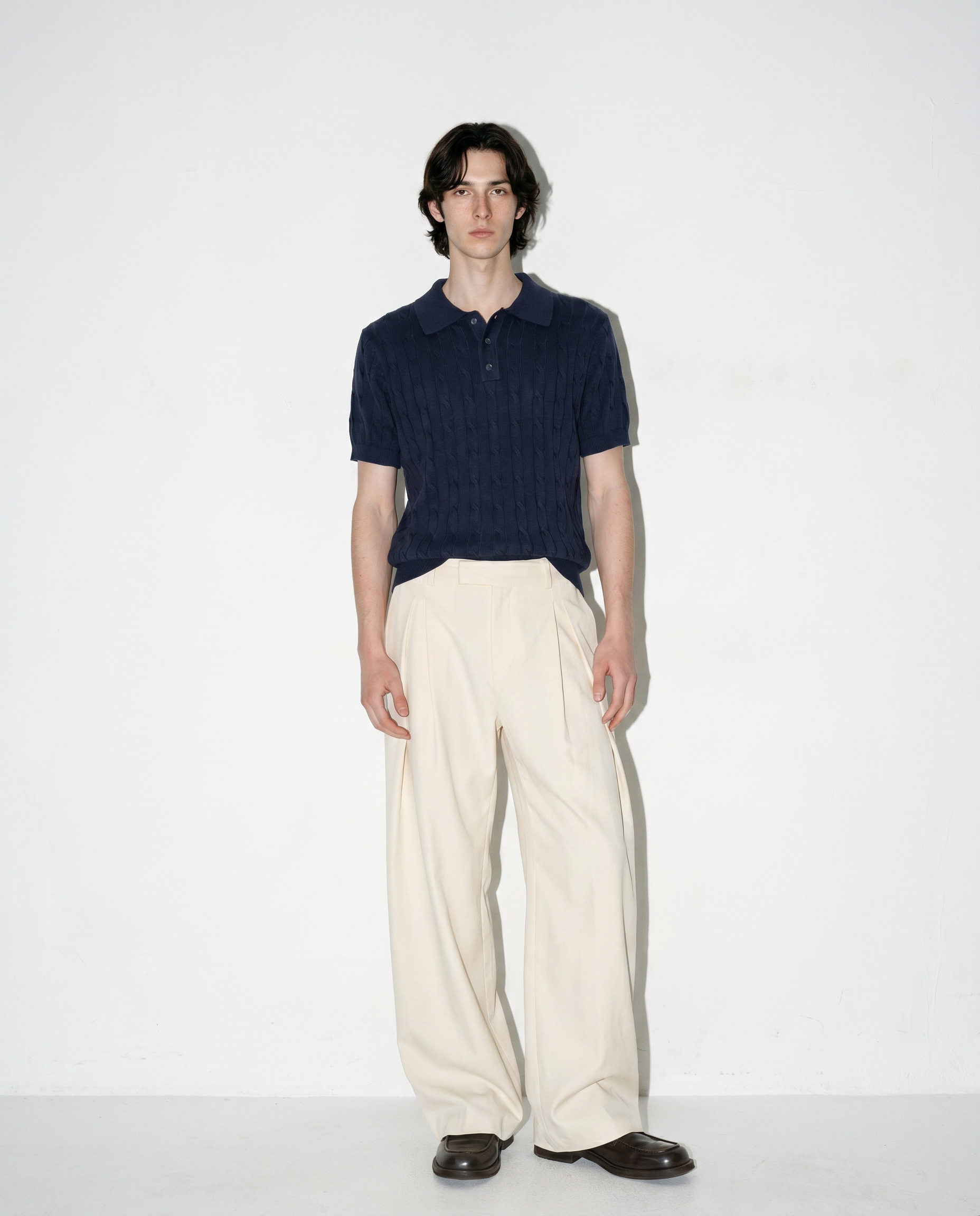 Barrel Leg Deep-Pleated Trousers