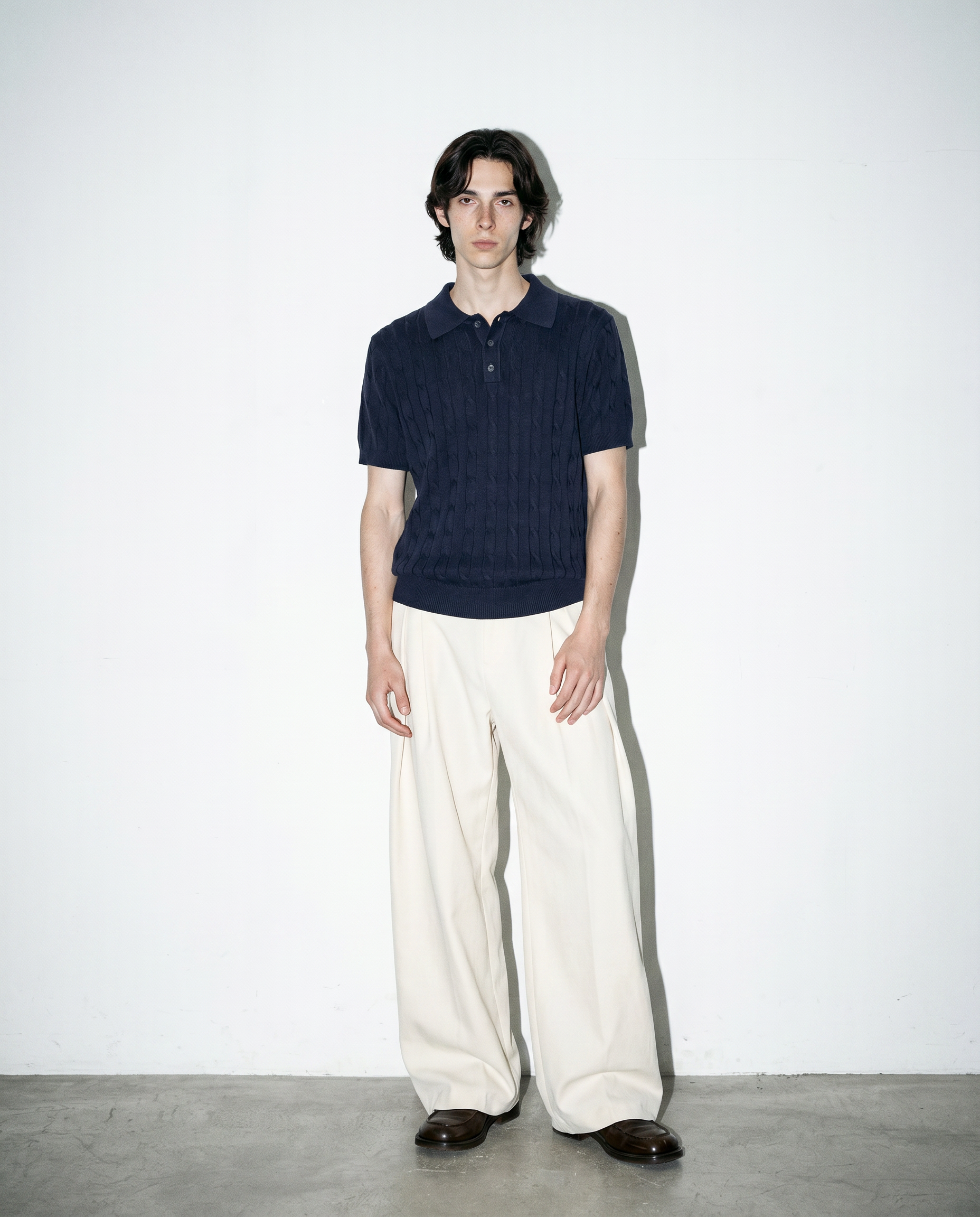 Barrel Leg Deep-Pleated Trousers