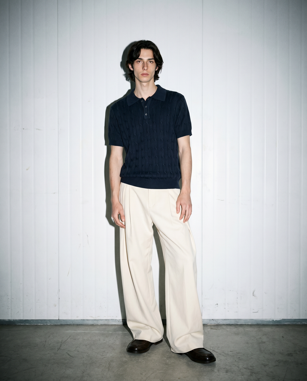 Barrel Leg Deep-Pleated Trousers