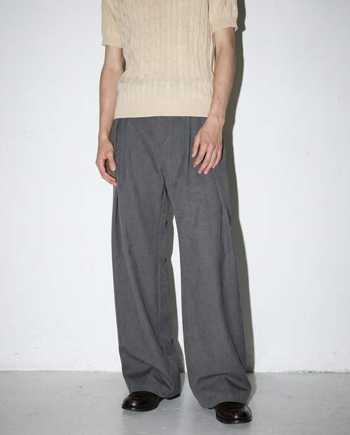 Barrel Leg Deep-Pleated Trousers