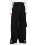 Wide Leg Belted Trousers with Pleat Detail
