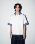 Contrast Plaid Collar Short Sleeve Polo Shirt