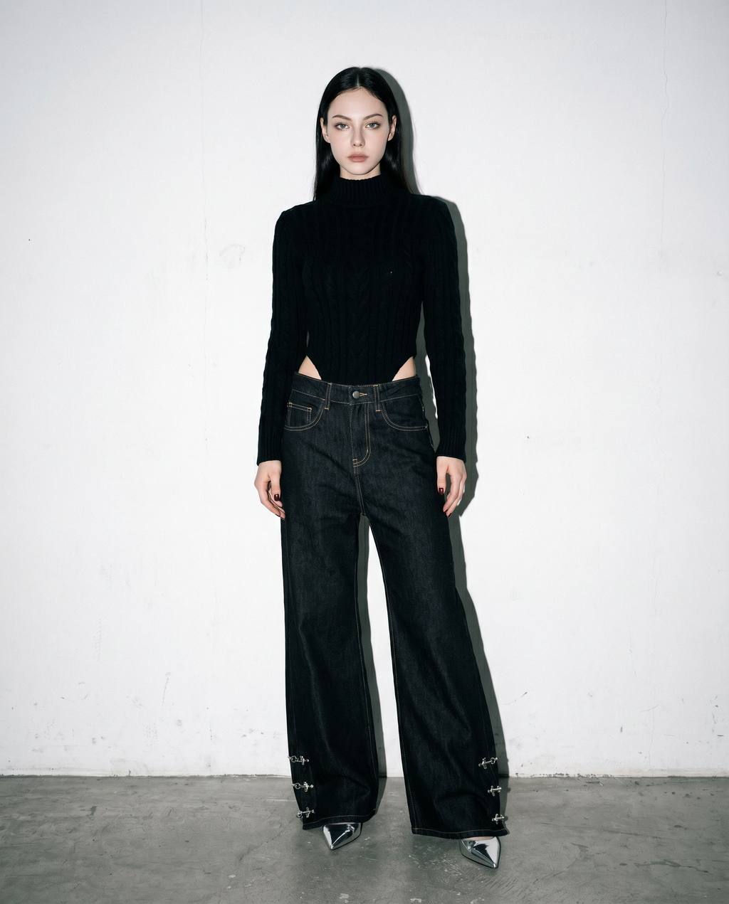 Fireman Clasp Hem Flare Jeans