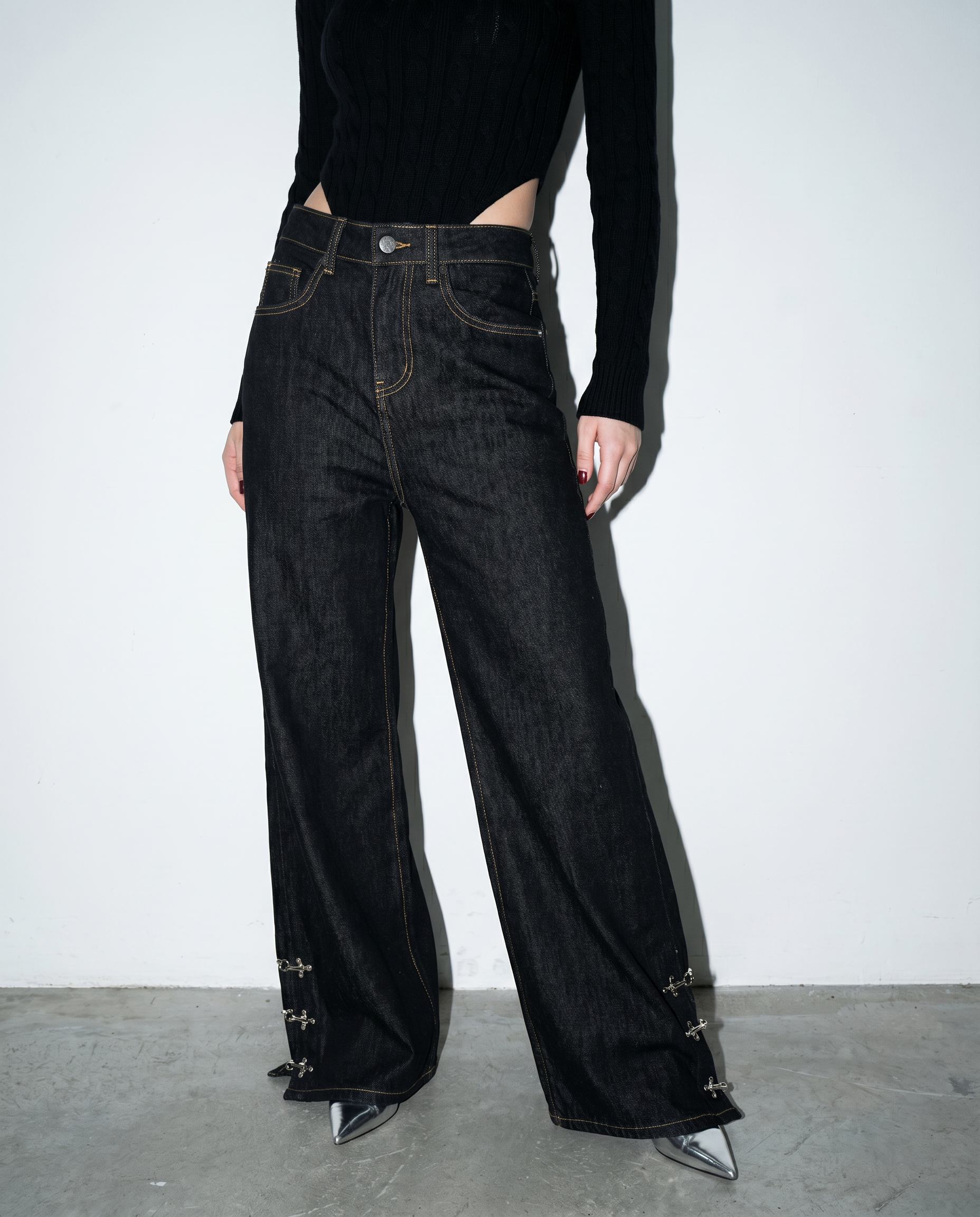 Fireman Clasp Hem Flare Jeans