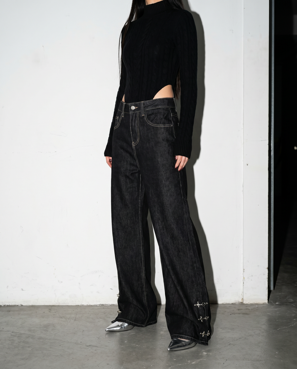 Fireman Clasp Hem Flare Jeans