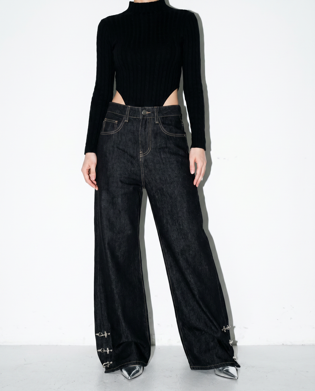 Fireman Clasp Hem Flare Jeans